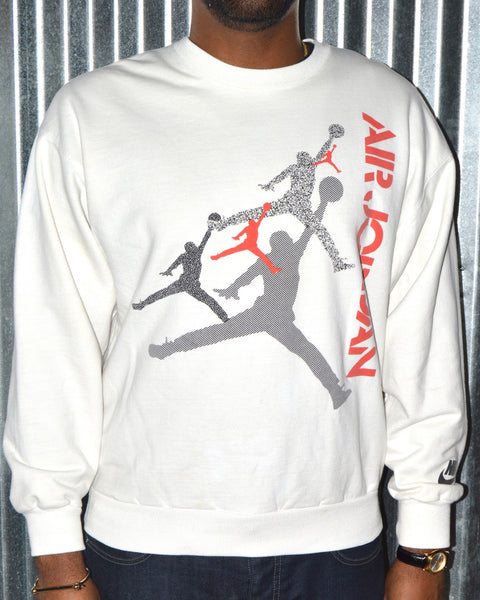 Vintage Nike Air Jordan White Sweatshirt Sz L PeoplesVintage