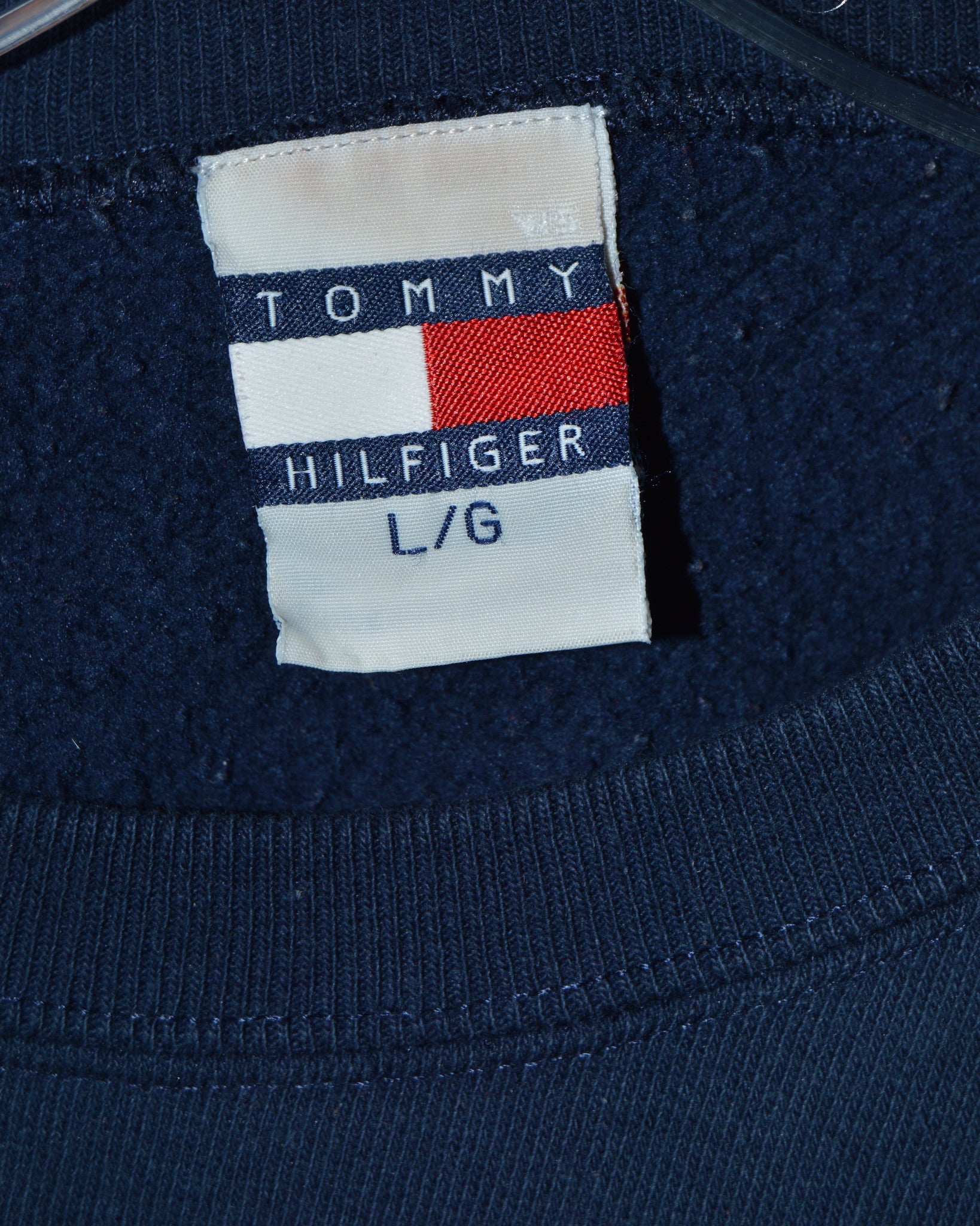 Vintage Navy Blue Tommy Hilfiger Logo Sweatshirt sz L