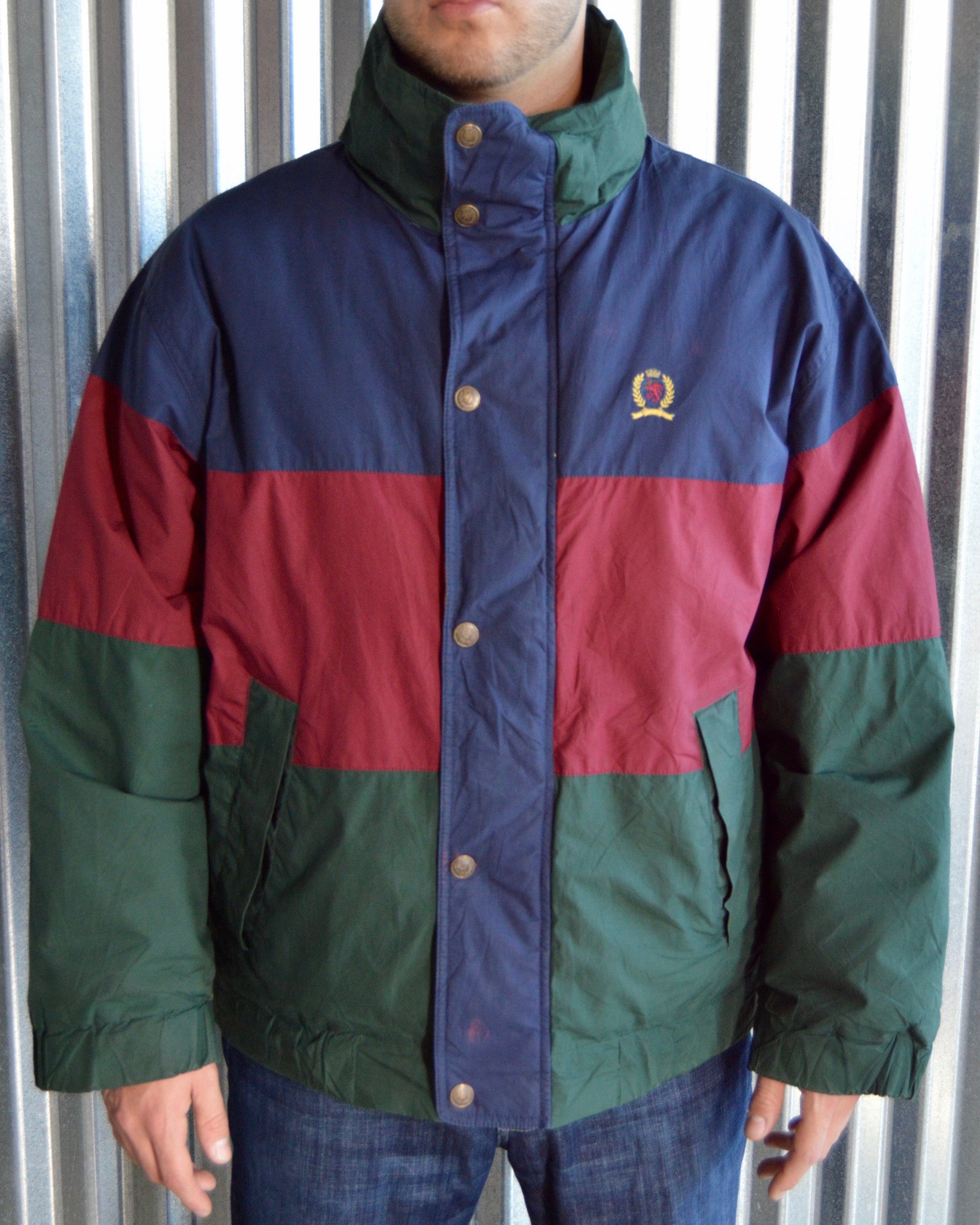Vintage tommy hilfiger colorblock competition hoodie jacket hotsell