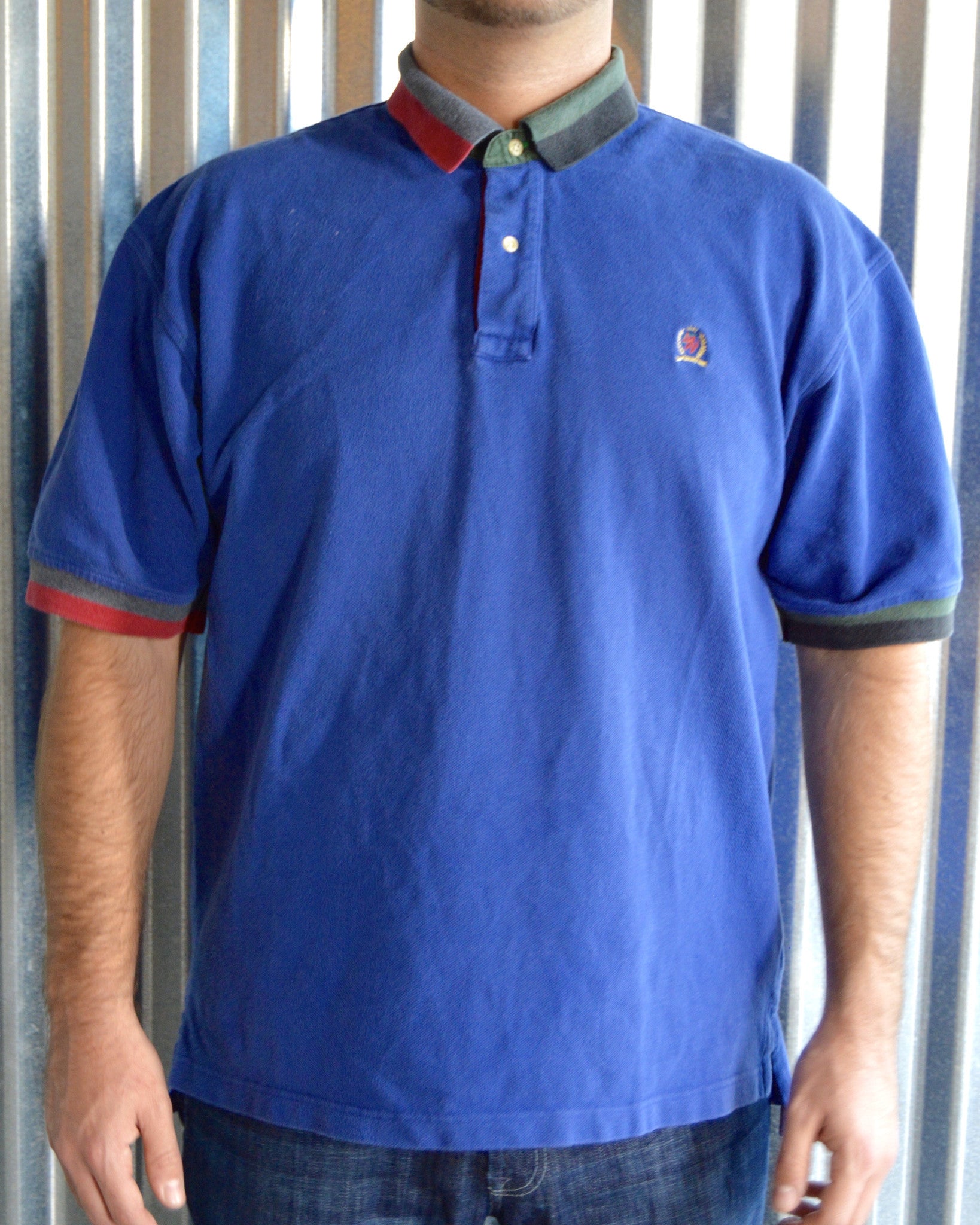 Geniet Huichelaar Inconsistent Vintage Classic Blue Tommy Hilfiger Polo Shirt sz L – PeoplesVintage