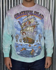 Vintage Grateful Dead "Ship of Fools" Tie Dye Band T-Shirt sz L